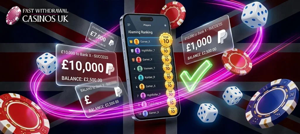 Rating of elite British gambling sites offering express cashouts via electronic wallets.