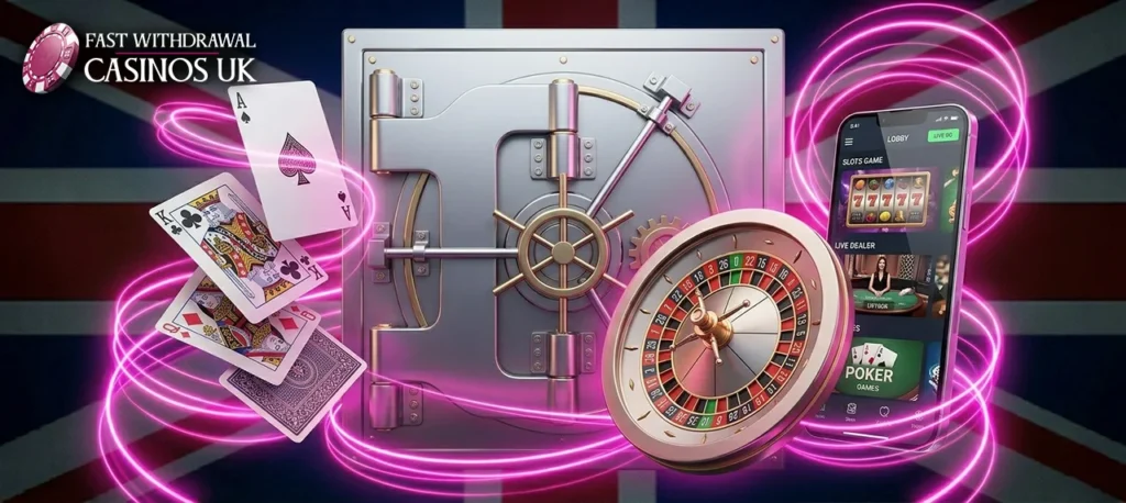 Variety of gambling options including slots and tables at instant banking casinos.