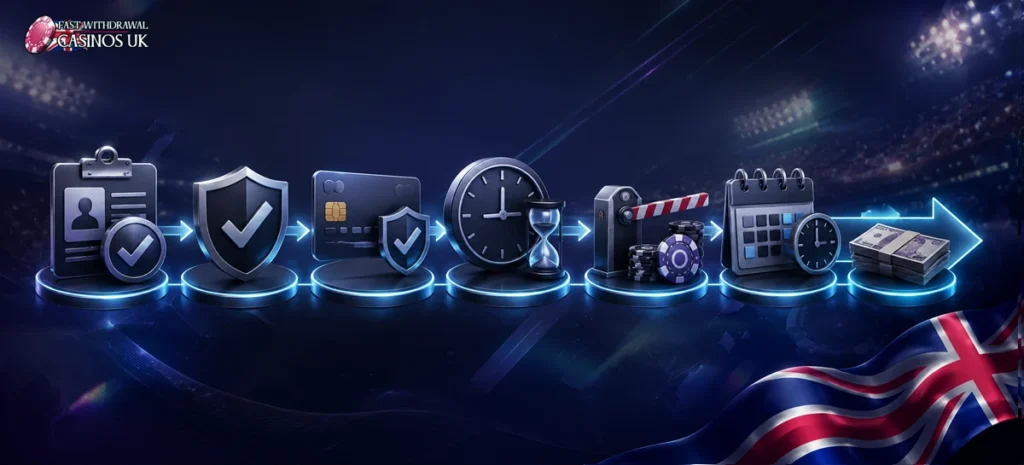Withdrawal speed is explained through verification, limits, processing time and payment stages